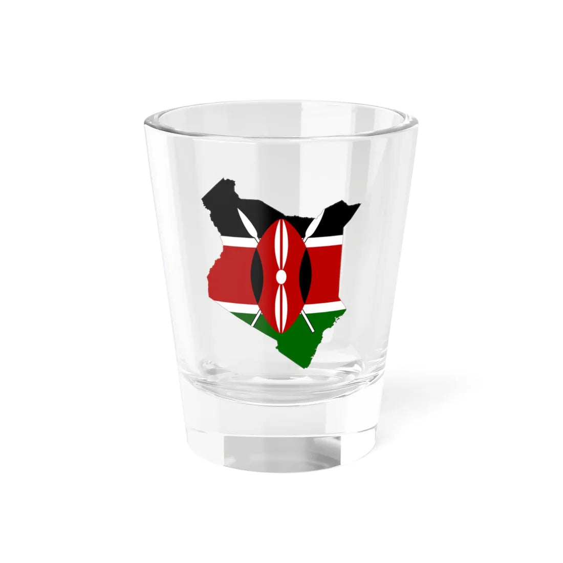 Flag map of Kenya (Kenya) Shot Glass 1.5oz 1.5oz - Go Mug Yourself