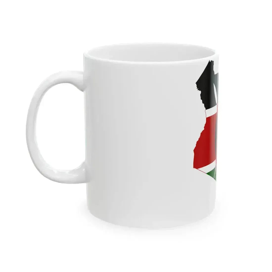 Flag map of Kenya (Kenya) White Coffee Mug - Go Mug Yourself