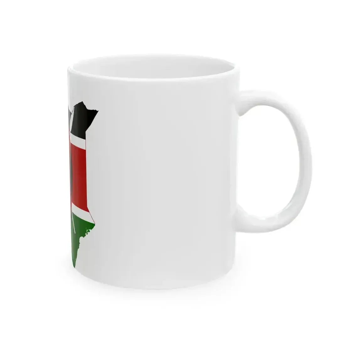 Flag map of Kenya (Kenya) White Coffee Mug - Go Mug Yourself