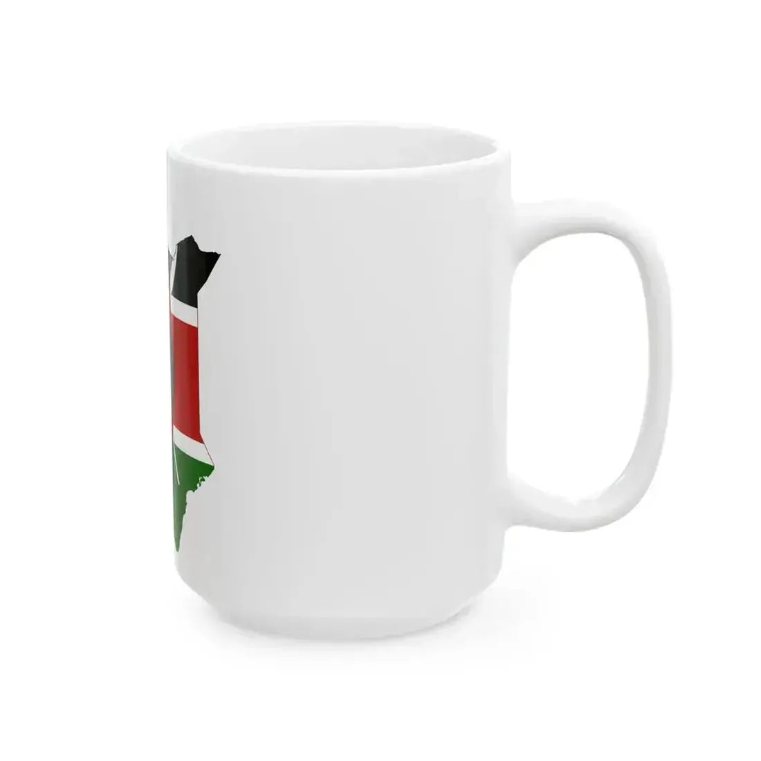 Flag map of Kenya (Kenya) White Coffee Mug - Go Mug Yourself