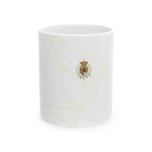 Flag map of Kingdom of the Two Sicilies (Italy) White Coffee Mug 11oz - Go Mug Yourself