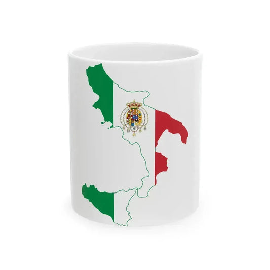 Flag-map of Kingdom of the Two Sicilies (Italy) White Coffee Mug 11oz - Go Mug Yourself