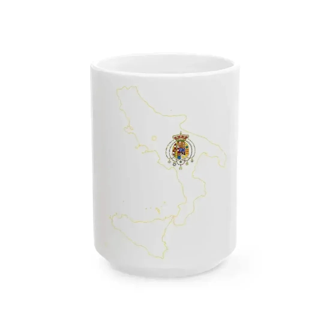 Flag map of Kingdom of the Two Sicilies (Italy) White Coffee Mug 15oz - Go Mug Yourself