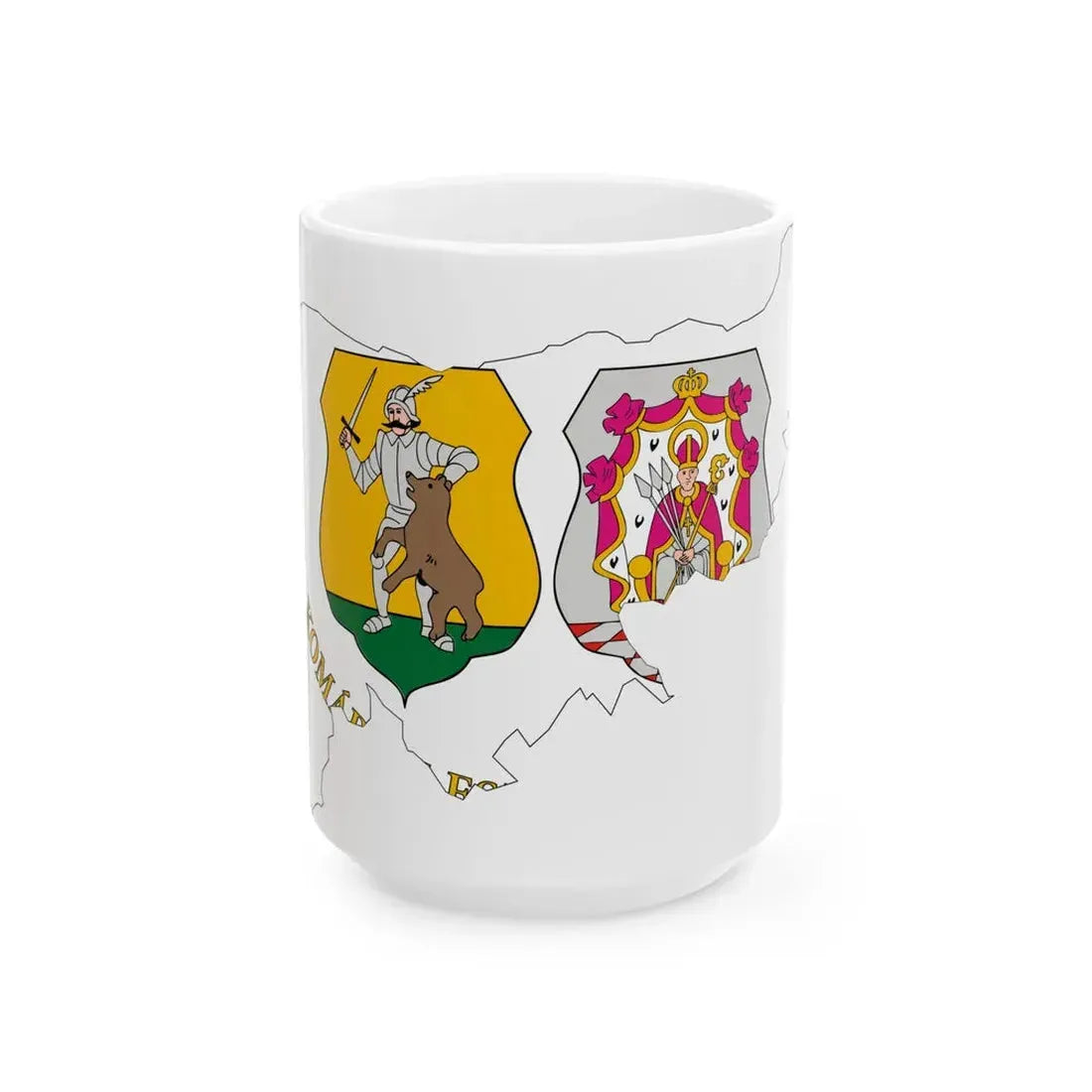 Flag-map of Komarom-Esztergom County (Hungary) White Coffee Mug 15oz - Go Mug Yourself