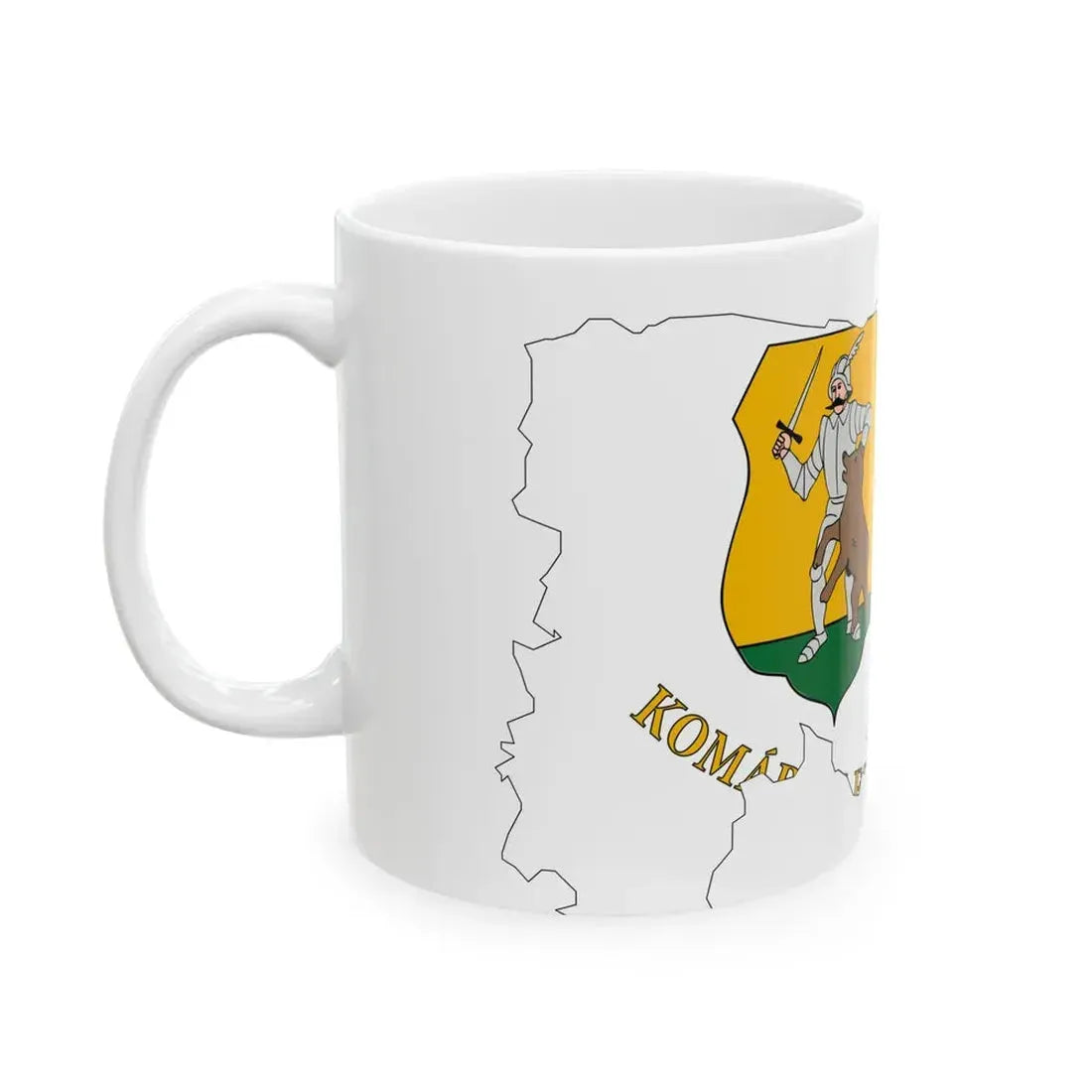 Flag-map of Komarom-Esztergom County (Hungary) White Coffee Mug - Go Mug Yourself