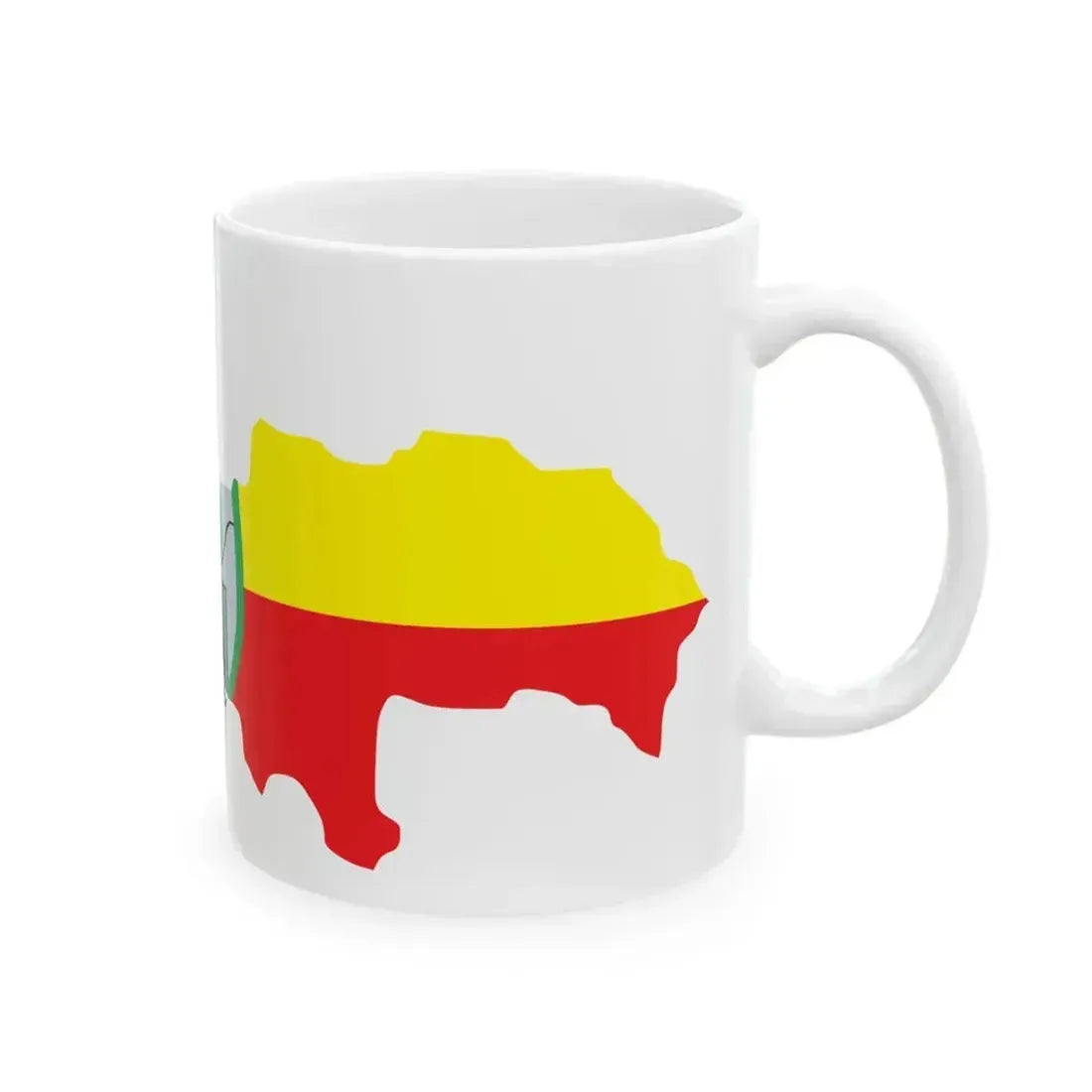 Flag map of Kratovo Municipality (North Macedonia) White Coffee Mug - Go Mug Yourself