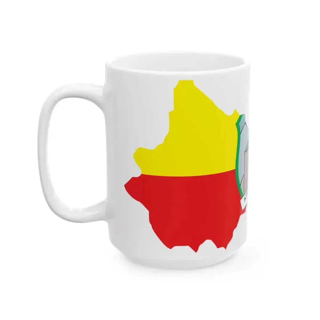 Flag map of Kratovo Municipality (North Macedonia) White Coffee Mug - Go Mug Yourself
