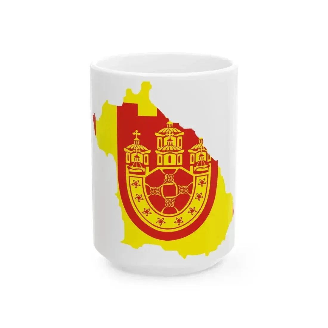 Flag map of Kriva Palanka Municipality (North Macedonia) White Coffee Mug 15oz - Go Mug Yourself