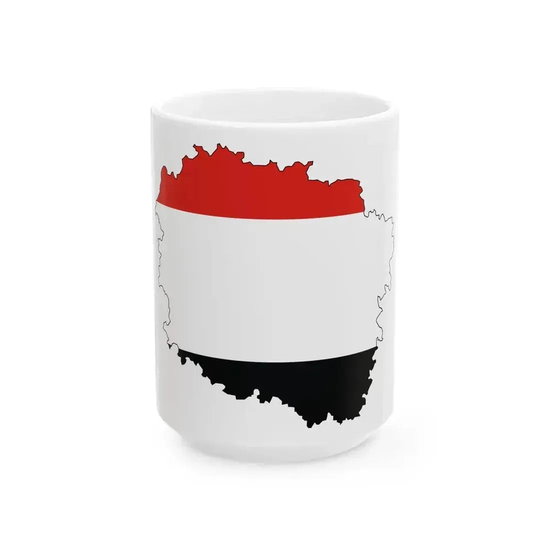 Flag map of Kuyavian-Pomeranian Voivodeship (Poland) White Coffee Mug 15oz - Go Mug Yourself