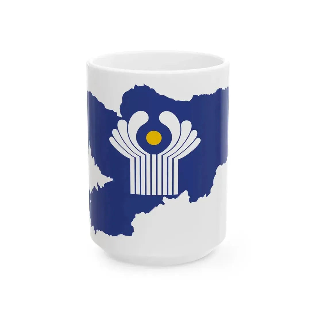 Flag-map of Kyrgyzstan CIS (Kyrgyzstan) White Coffee Mug 15oz - Go Mug Yourself
