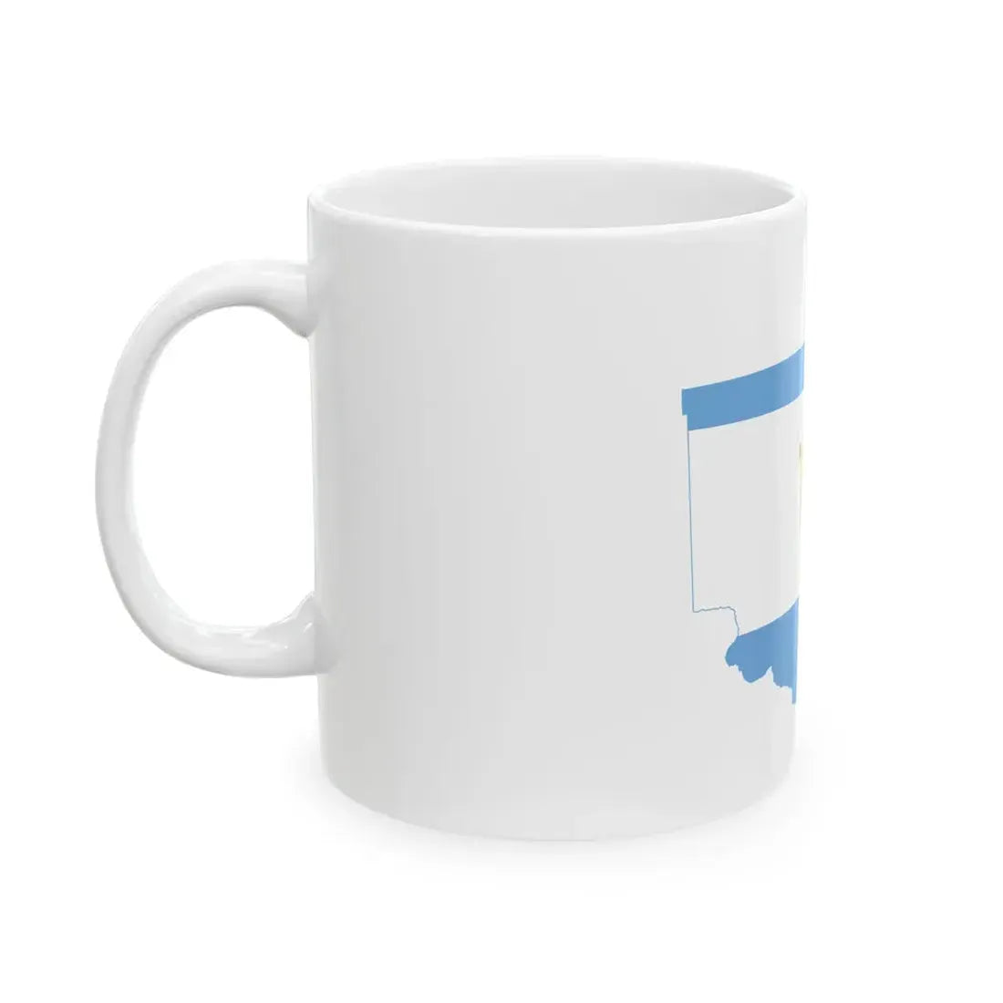 Flag-map of La Pampa Province (Argentina) White Coffee Mug - Go Mug Yourself