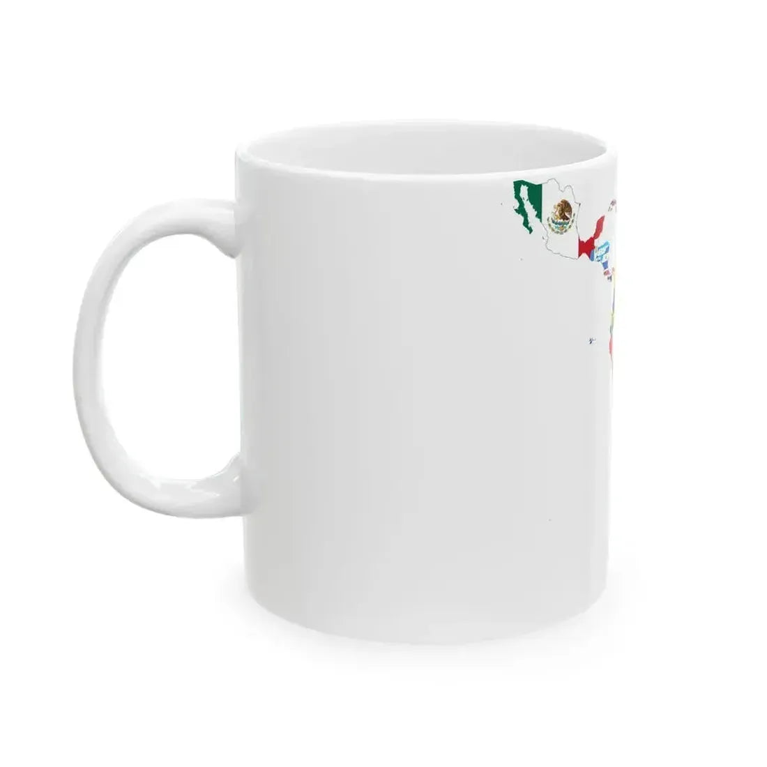 Flag map of Latin America (Costa Rica) White Coffee Mug - Go Mug Yourself