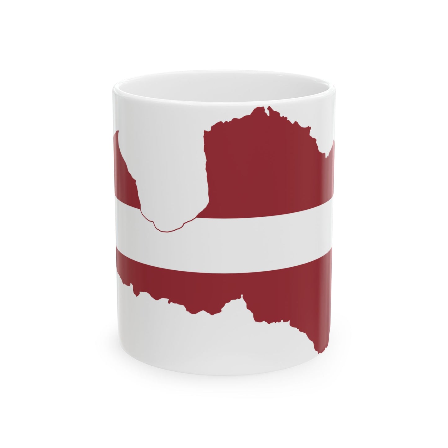 Flag-map of Latvia (Latvia) White Coffee Mug-11oz-Go Mug Yourself
