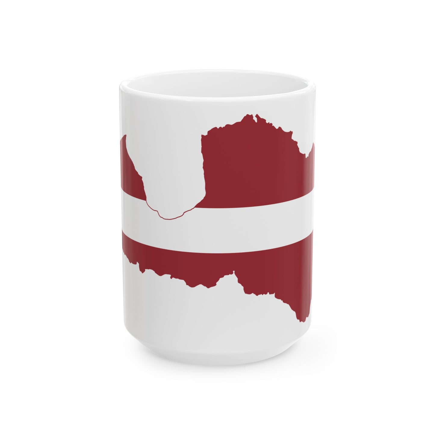 Flag-map of Latvia (Latvia) White Coffee Mug-15oz-Go Mug Yourself