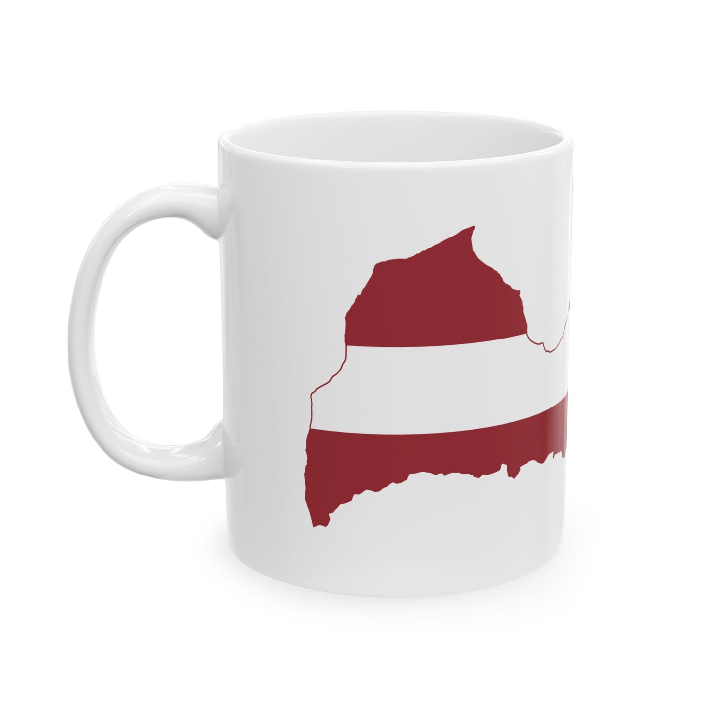 Flag-map of Latvia (Latvia) White Coffee Mug-Go Mug Yourself