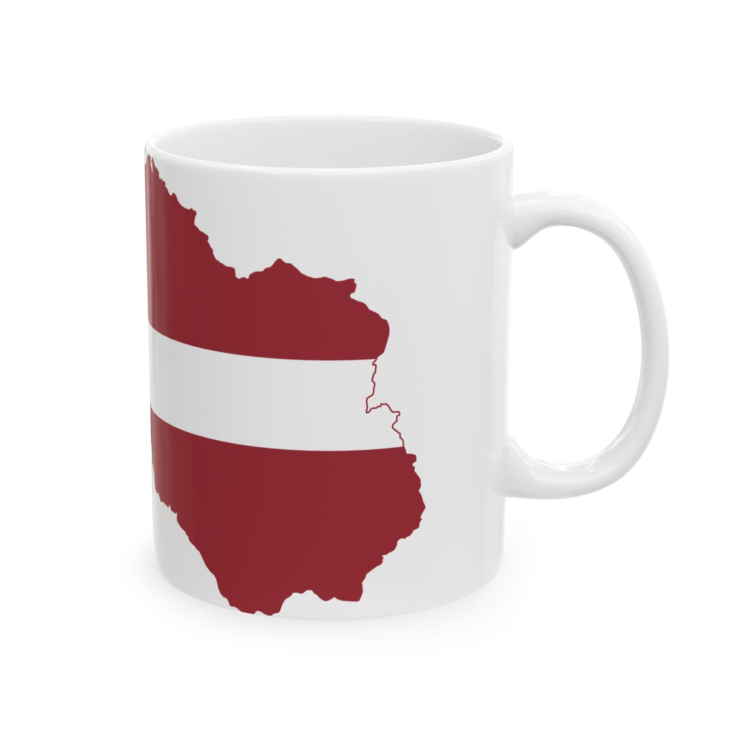 Flag-map of Latvia (Latvia) White Coffee Mug-Go Mug Yourself