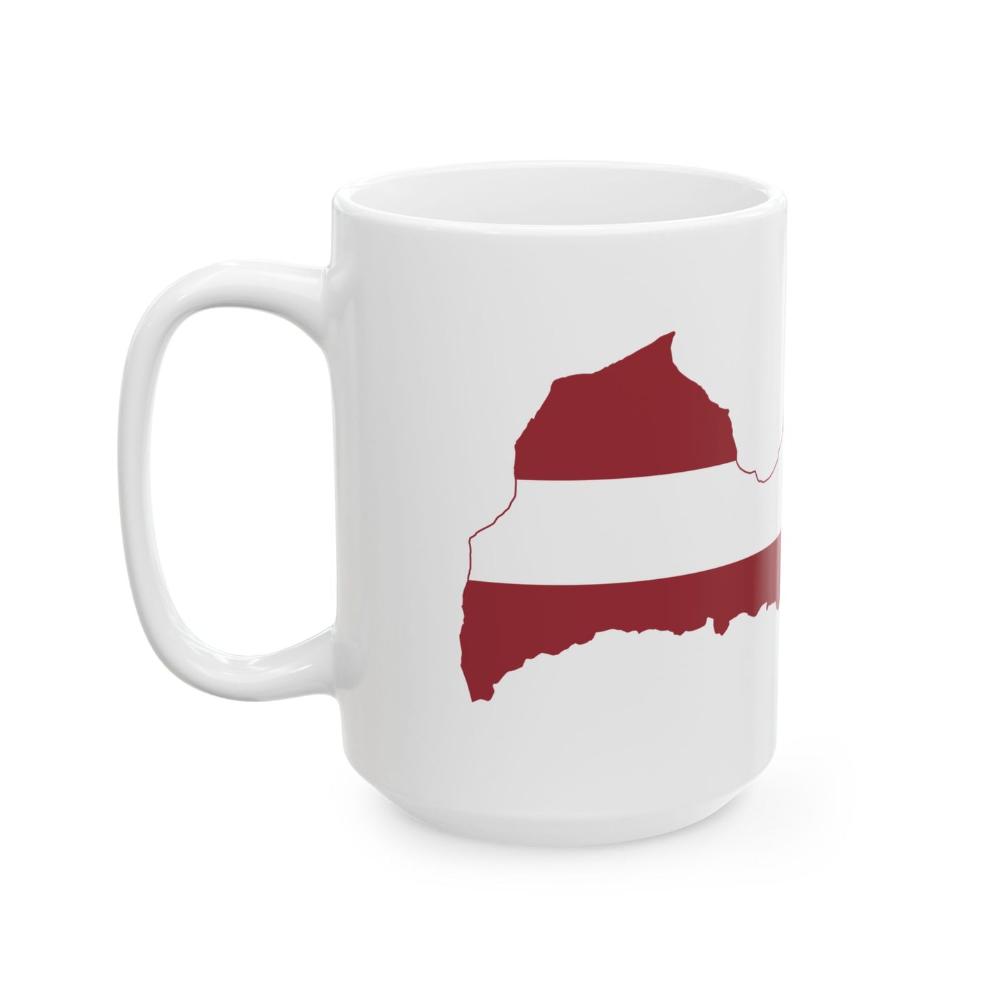 Flag-map of Latvia (Latvia) White Coffee Mug-Go Mug Yourself