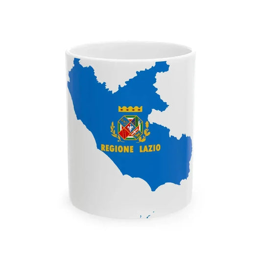 Flag map of Lazio (Italy) White Coffee Mug 11oz - Go Mug Yourself