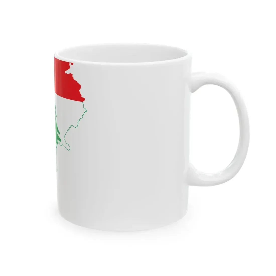 Flag-map of Lebanon (Lebanon) White Coffee Mug - Go Mug Yourself