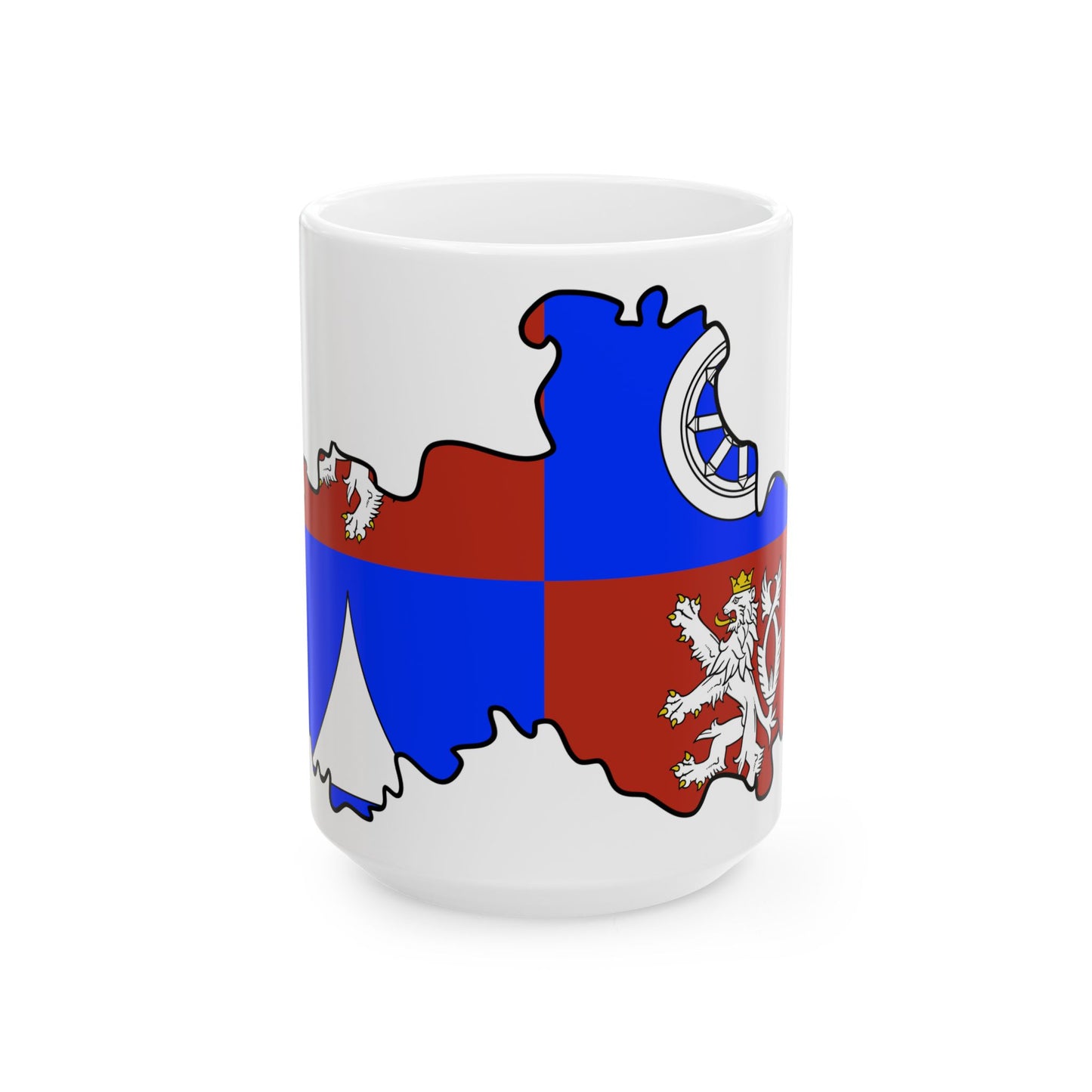 Flag-map of Liberec Region (Czech Republic) White Coffee Mug-15oz-Go Mug Yourself