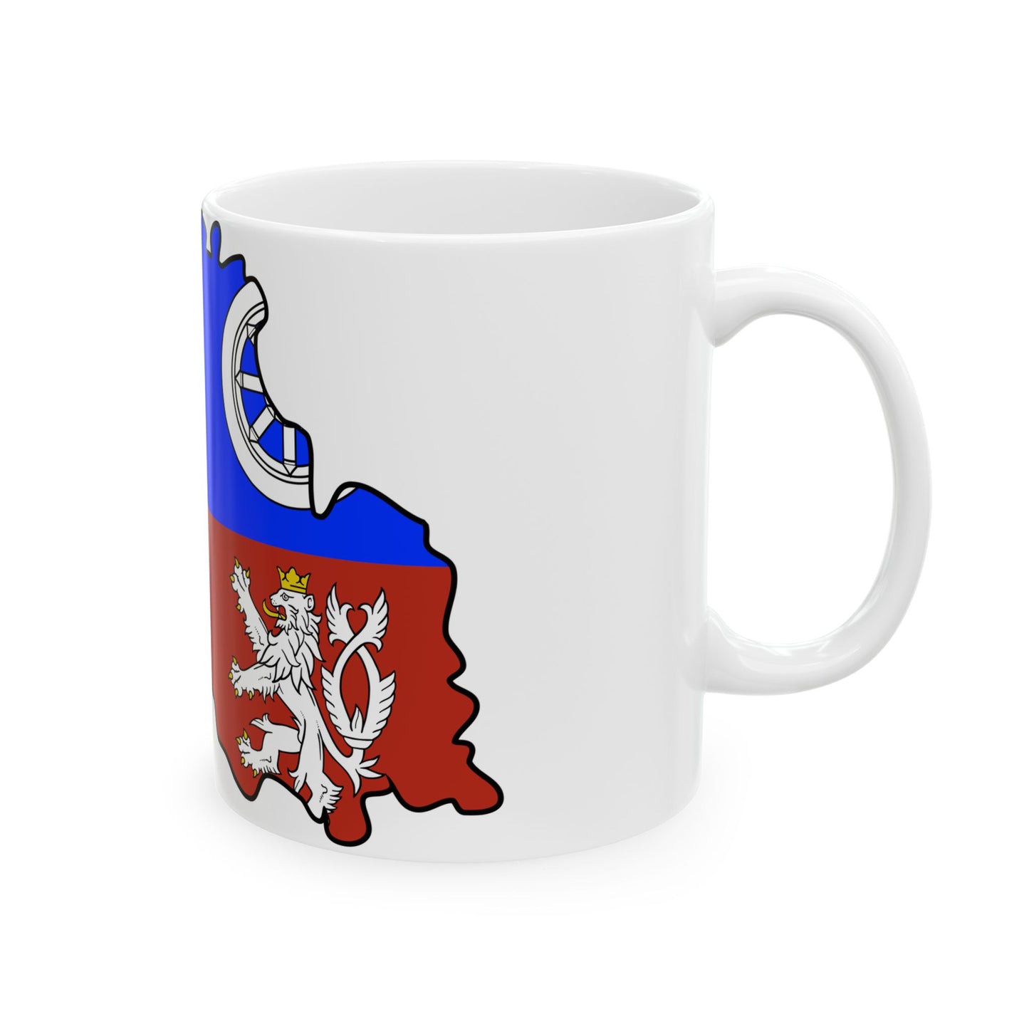 Flag-map of Liberec Region (Czech Republic) White Coffee Mug-Go Mug Yourself