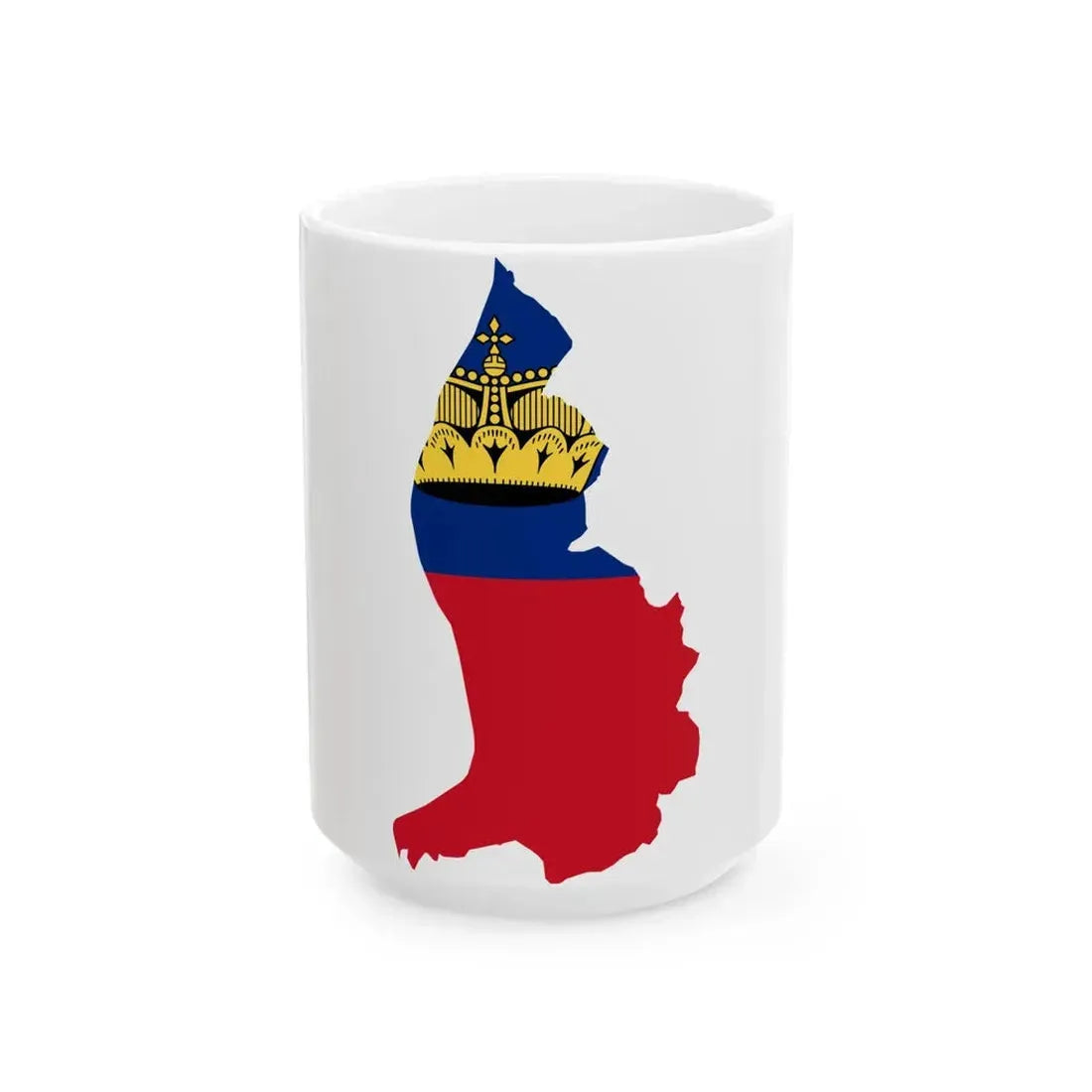 Flag-map of Liechtenstein (Liechtenstein) White Coffee Mug 15oz - Go Mug Yourself