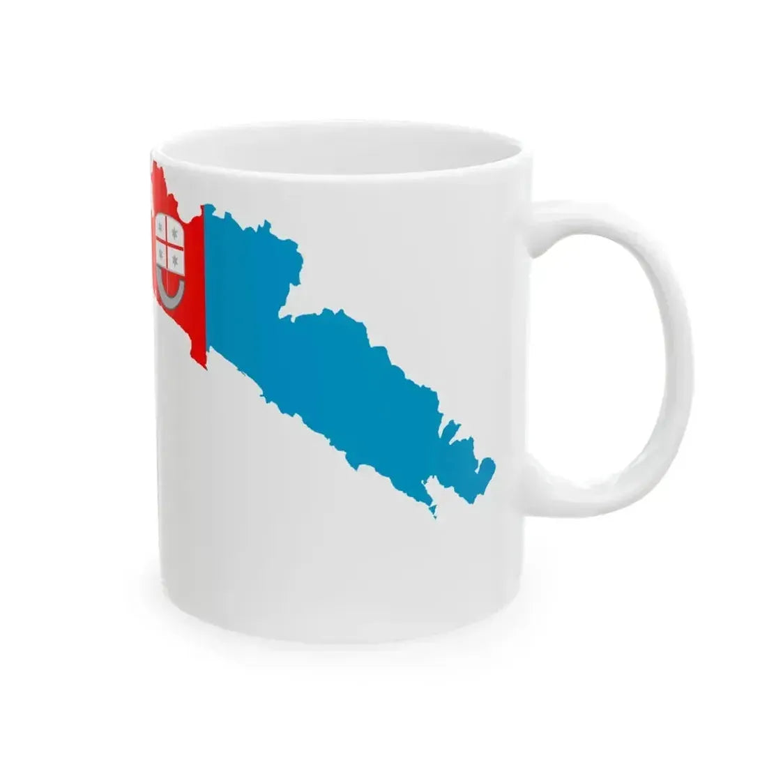Flag map of Liguria (Italy) White Coffee Mug - Go Mug Yourself