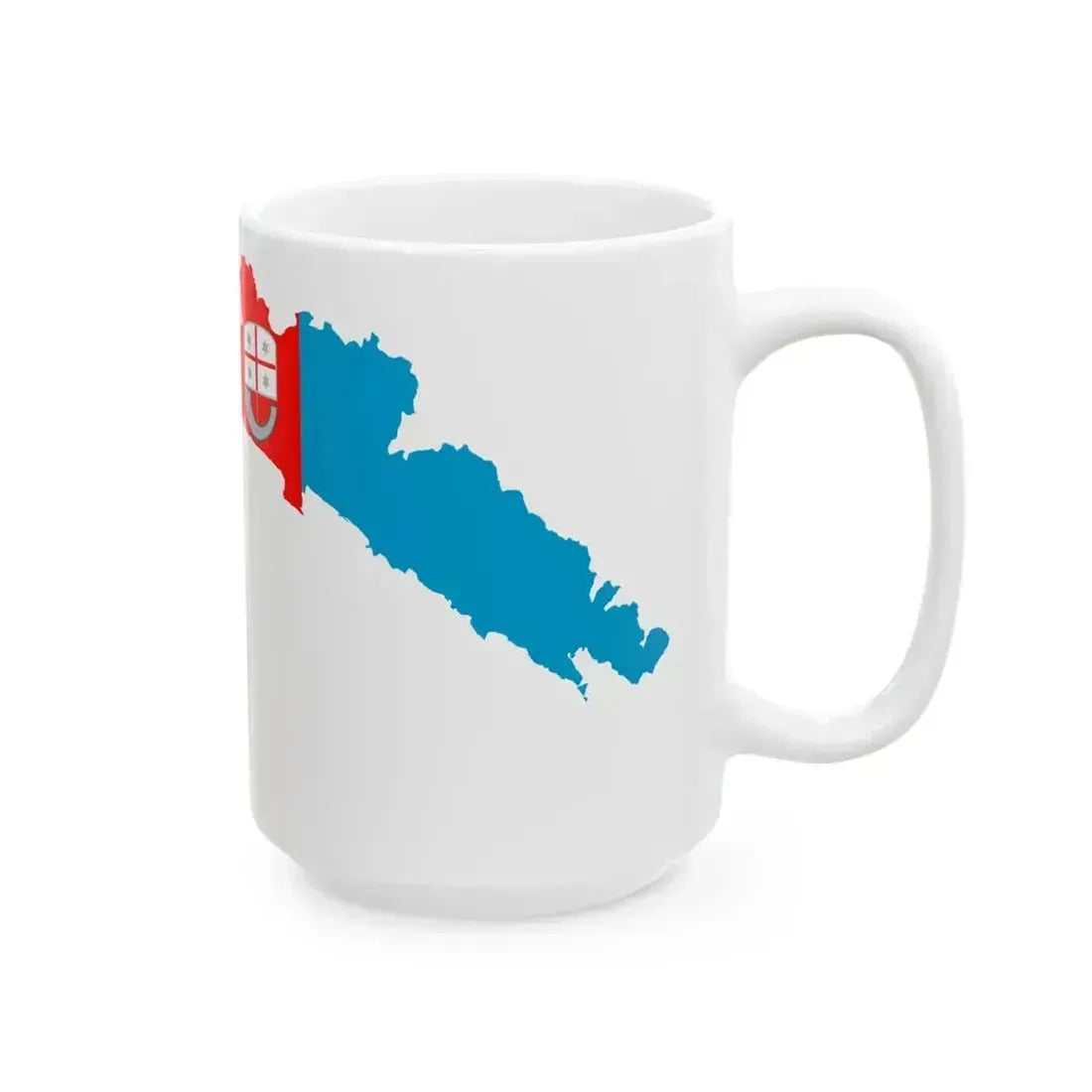 Flag map of Liguria (Italy) White Coffee Mug - Go Mug Yourself