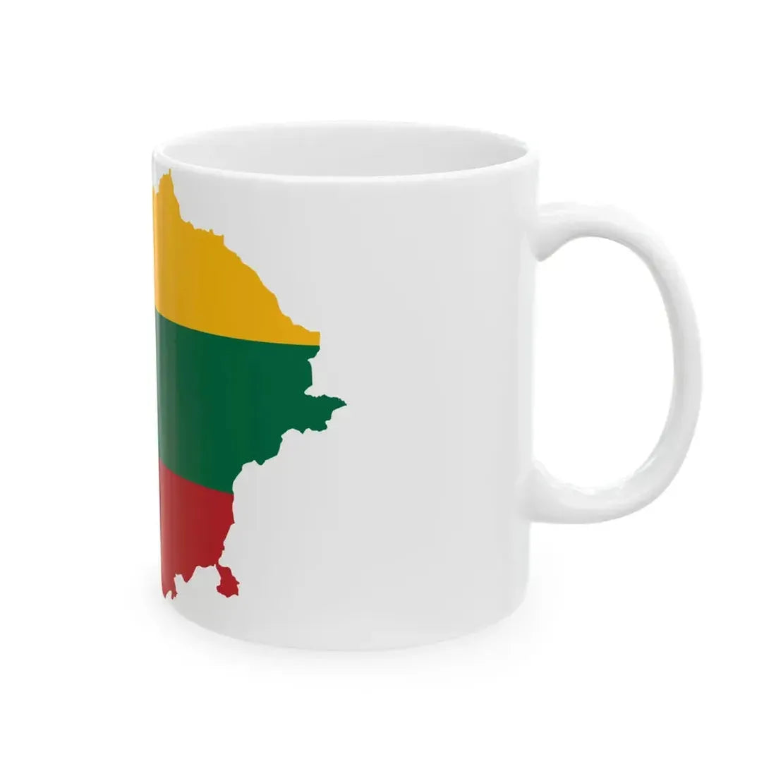 Flag-map of Lithuania (Lithuania) White Coffee Mug - Go Mug Yourself