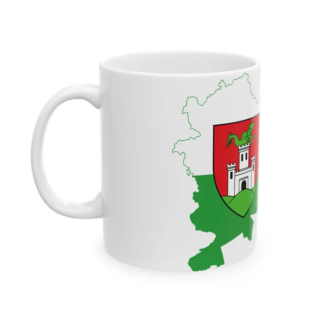 Flag-map of Ljubljana (Slovenia) White Coffee Mug - Go Mug Yourself
