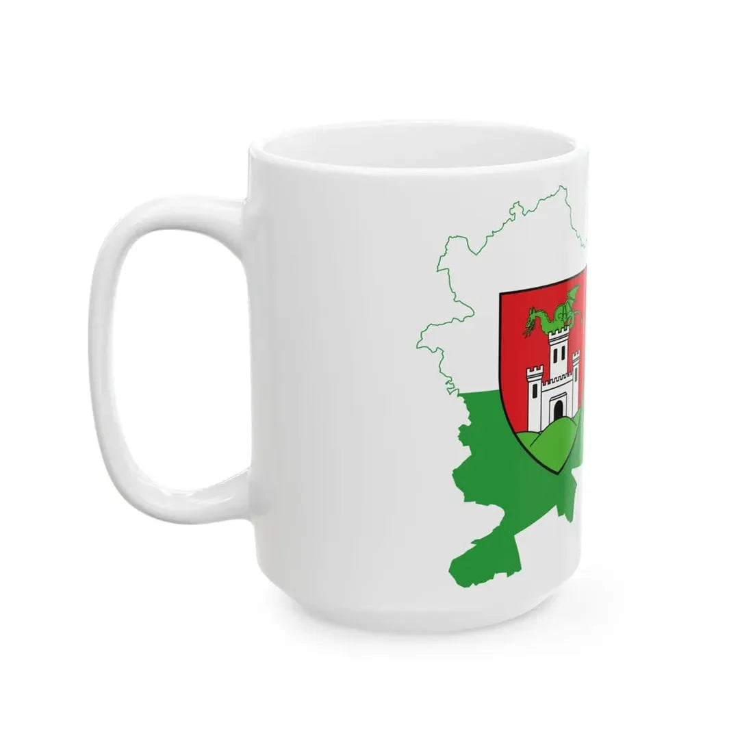 Flag-map of Ljubljana (Slovenia) White Coffee Mug - Go Mug Yourself