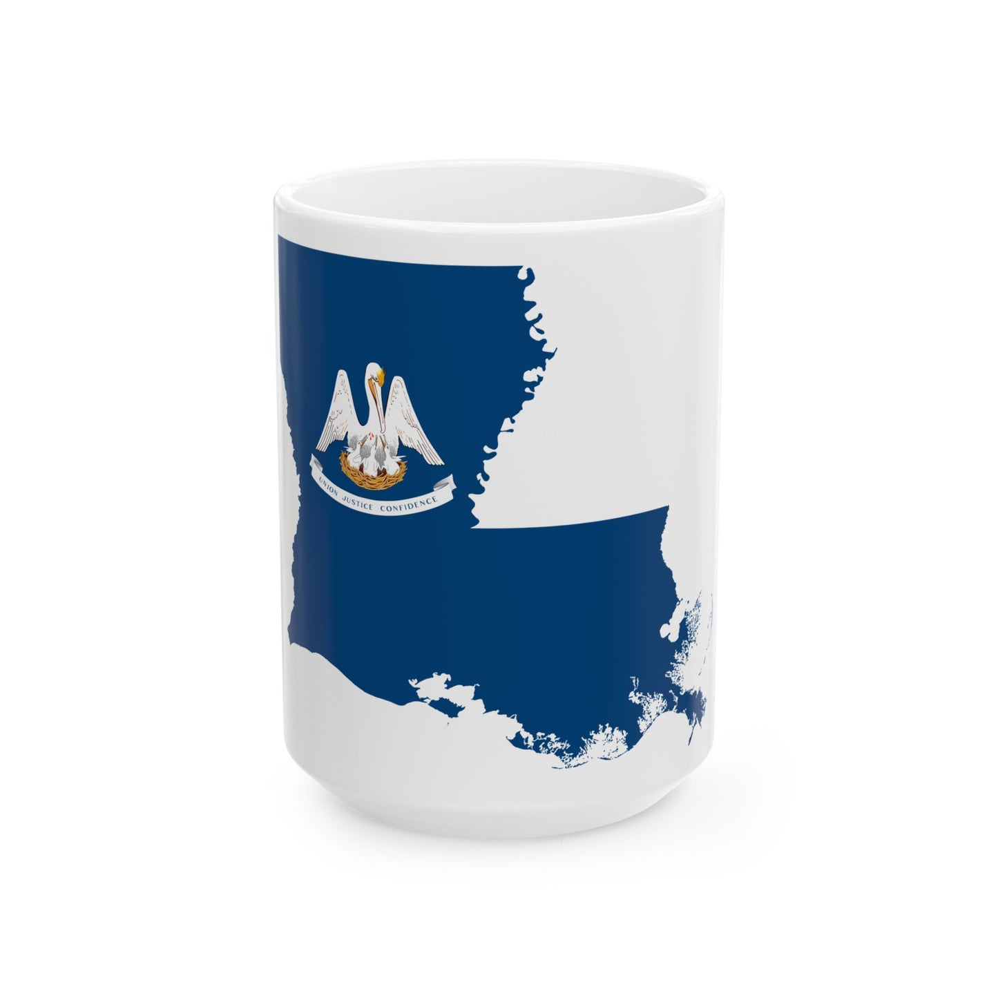 Flag-map of Louisiana (United States) White Coffee Mug-15oz-Go Mug Yourself