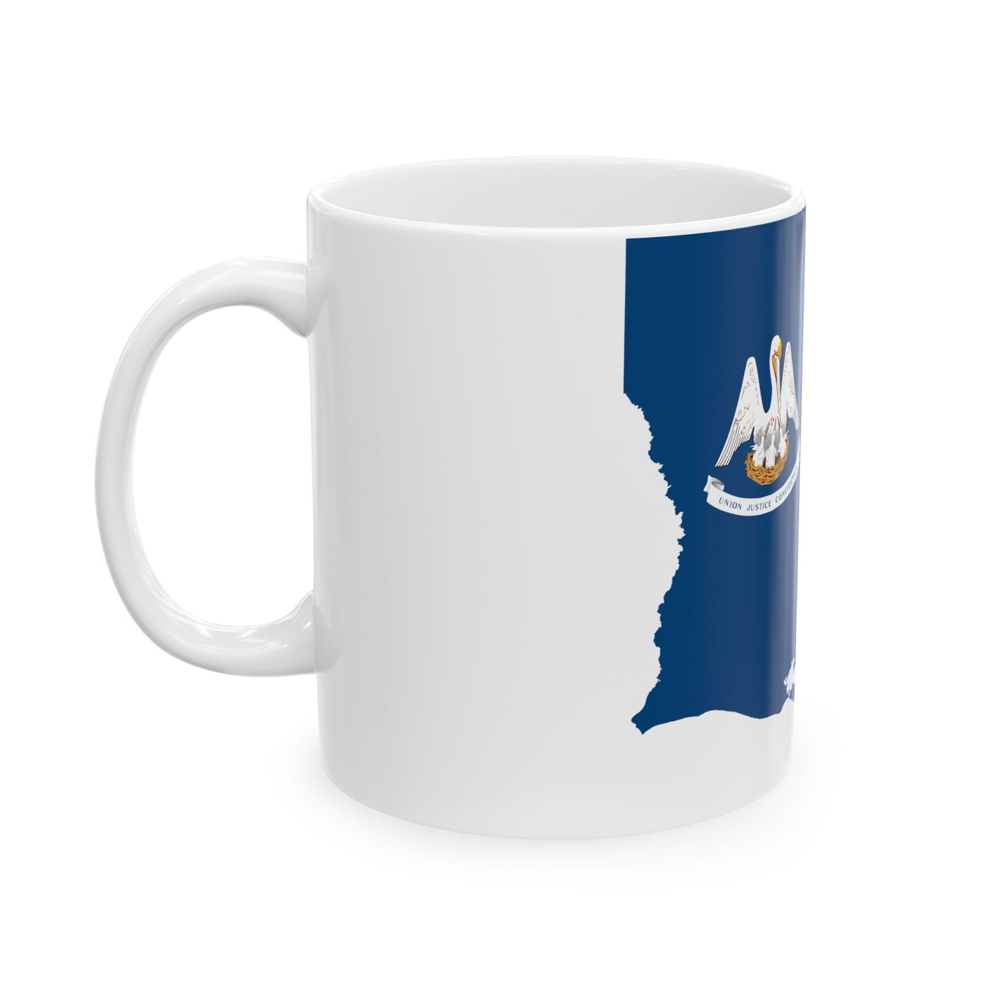 Flag-map of Louisiana (United States) White Coffee Mug-Go Mug Yourself