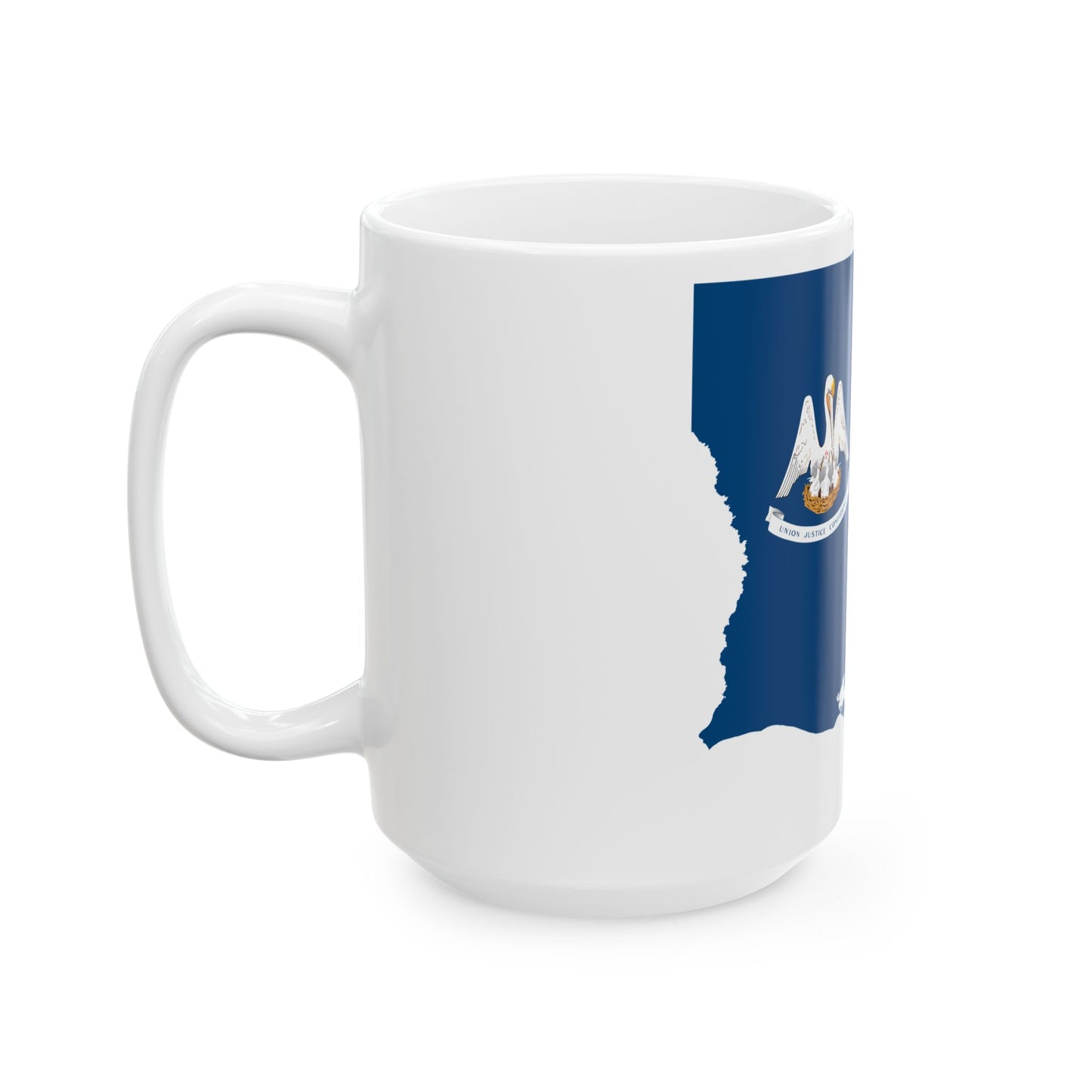 Flag-map of Louisiana (United States) White Coffee Mug-Go Mug Yourself