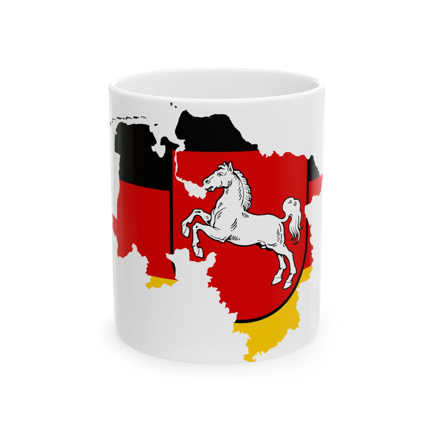 Flag map of Lower Saxony (Germany) White Coffee Mug-11oz-Go Mug Yourself
