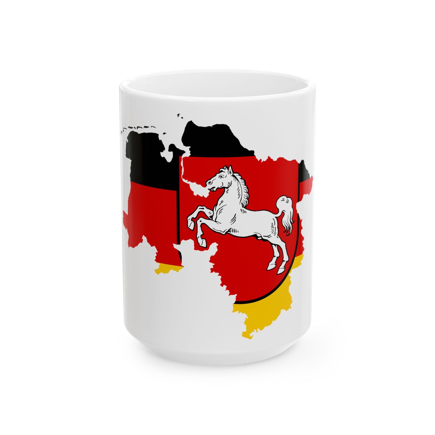 Flag map of Lower Saxony (Germany) White Coffee Mug-15oz-Go Mug Yourself