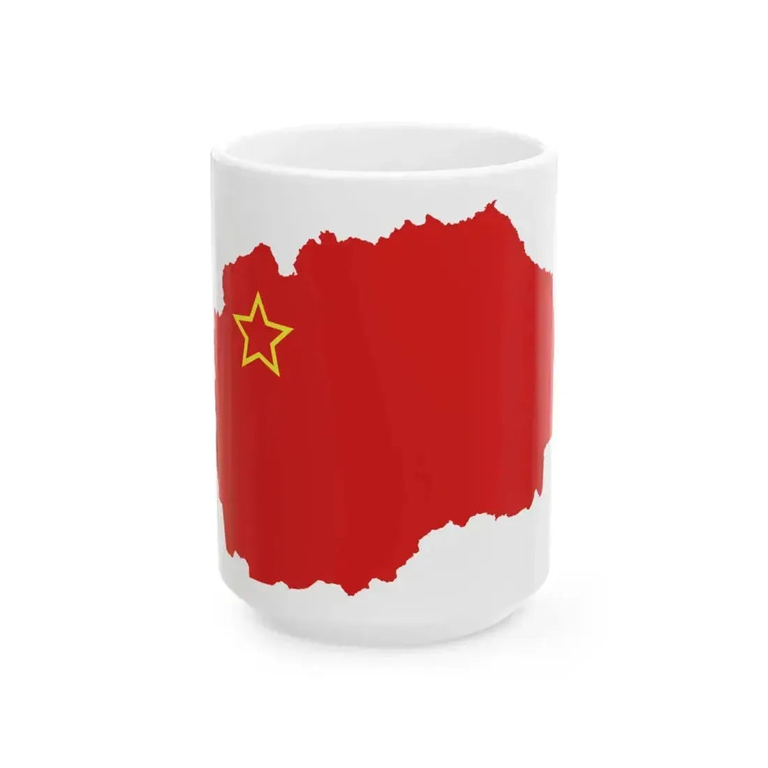 Flag map of Macedonia 1963-1991 (North Macedonia) White Coffee Mug 15oz - Go Mug Yourself