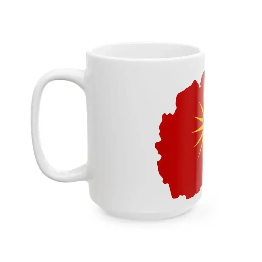 Flag map of Macedonia 1992-1995 (North Macedonia) White Coffee Mug - Go Mug Yourself