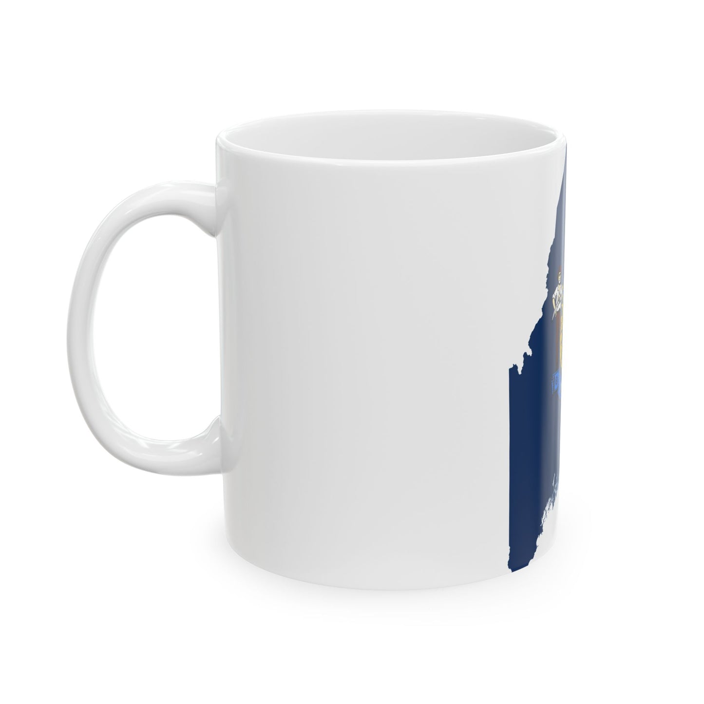 Flag map of Maine (United States) White Coffee Mug-Go Mug Yourself