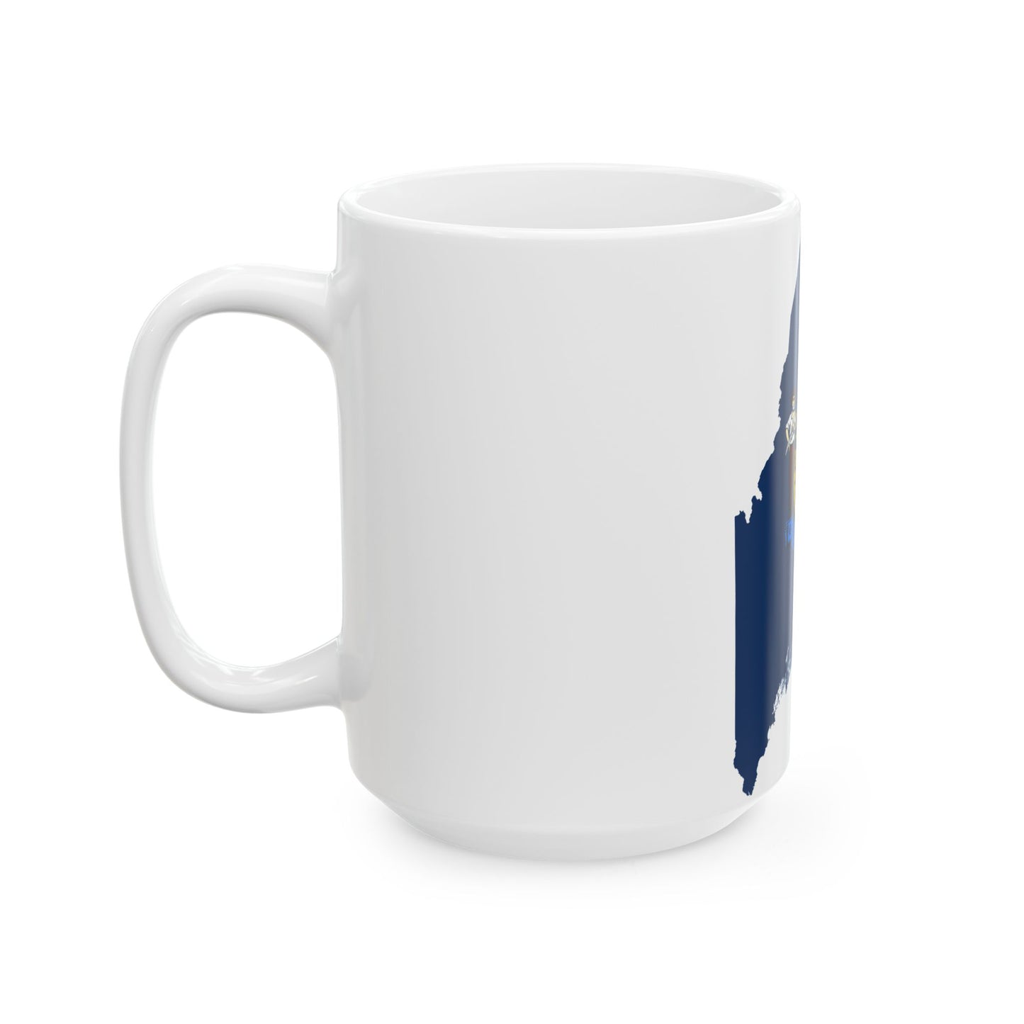 Flag map of Maine (United States) White Coffee Mug-Go Mug Yourself