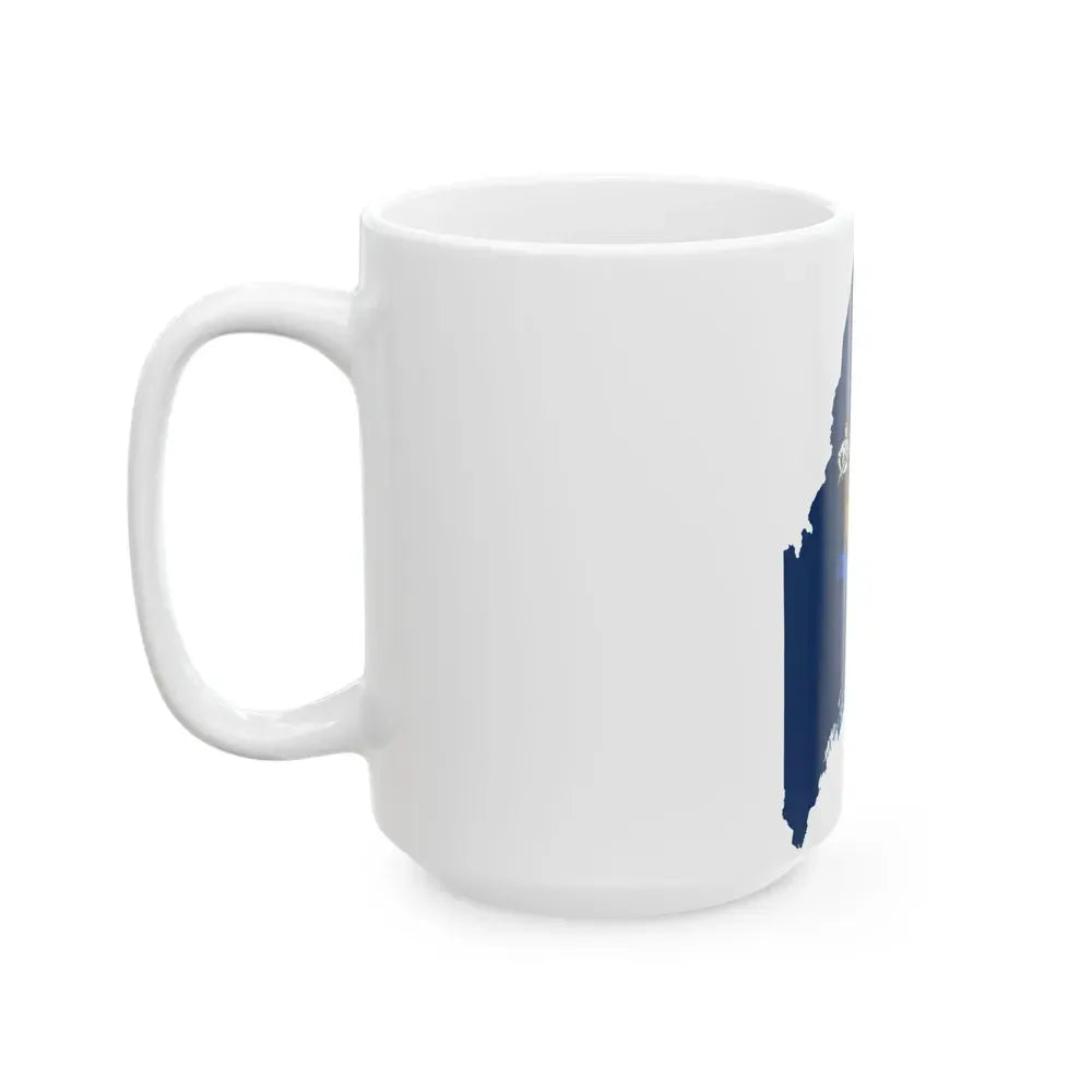Flag map of Maine (United States) White Coffee Mug - Go Mug Yourself