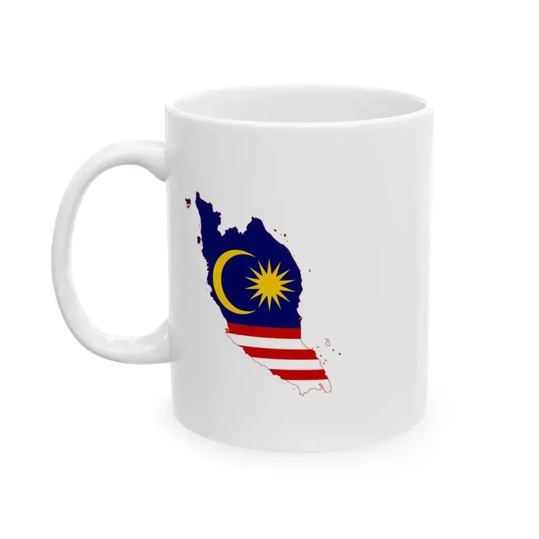 Flag map of Malaysia (Malaysia) White Coffee Mug - Go Mug Yourself