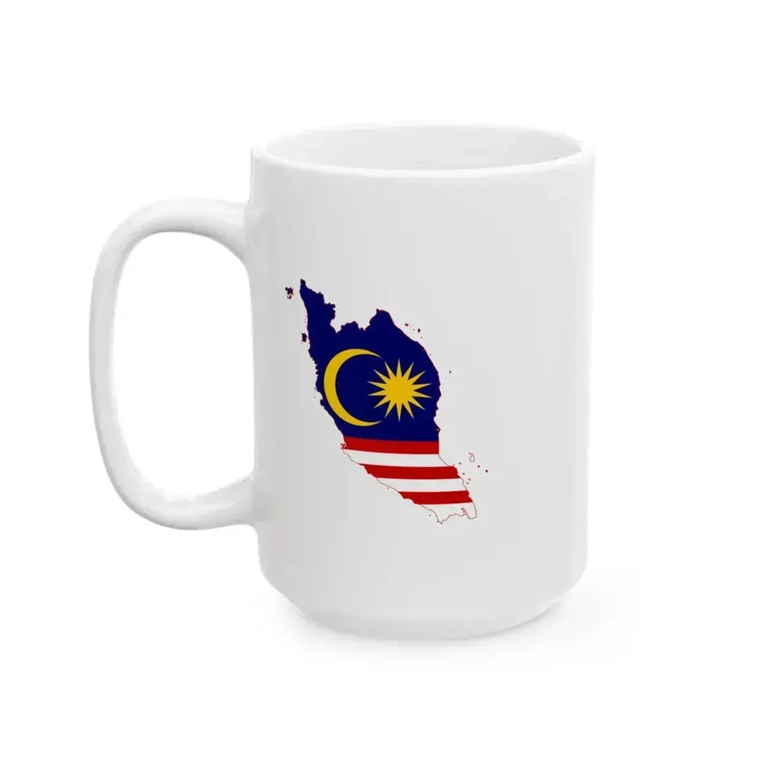 Flag map of Malaysia (Malaysia) White Coffee Mug - Go Mug Yourself