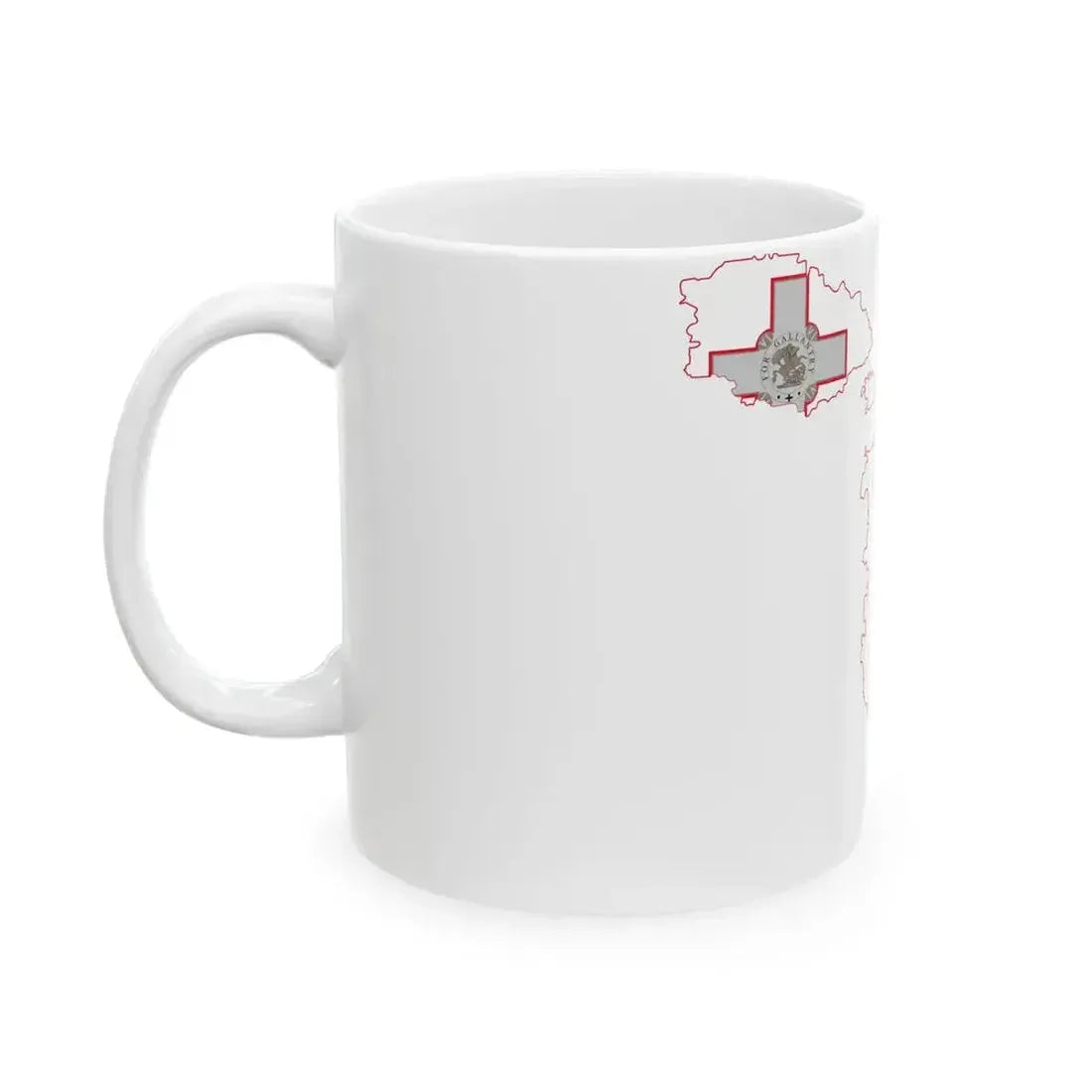 Flag map of Malta (Malta) White Coffee Mug - Go Mug Yourself