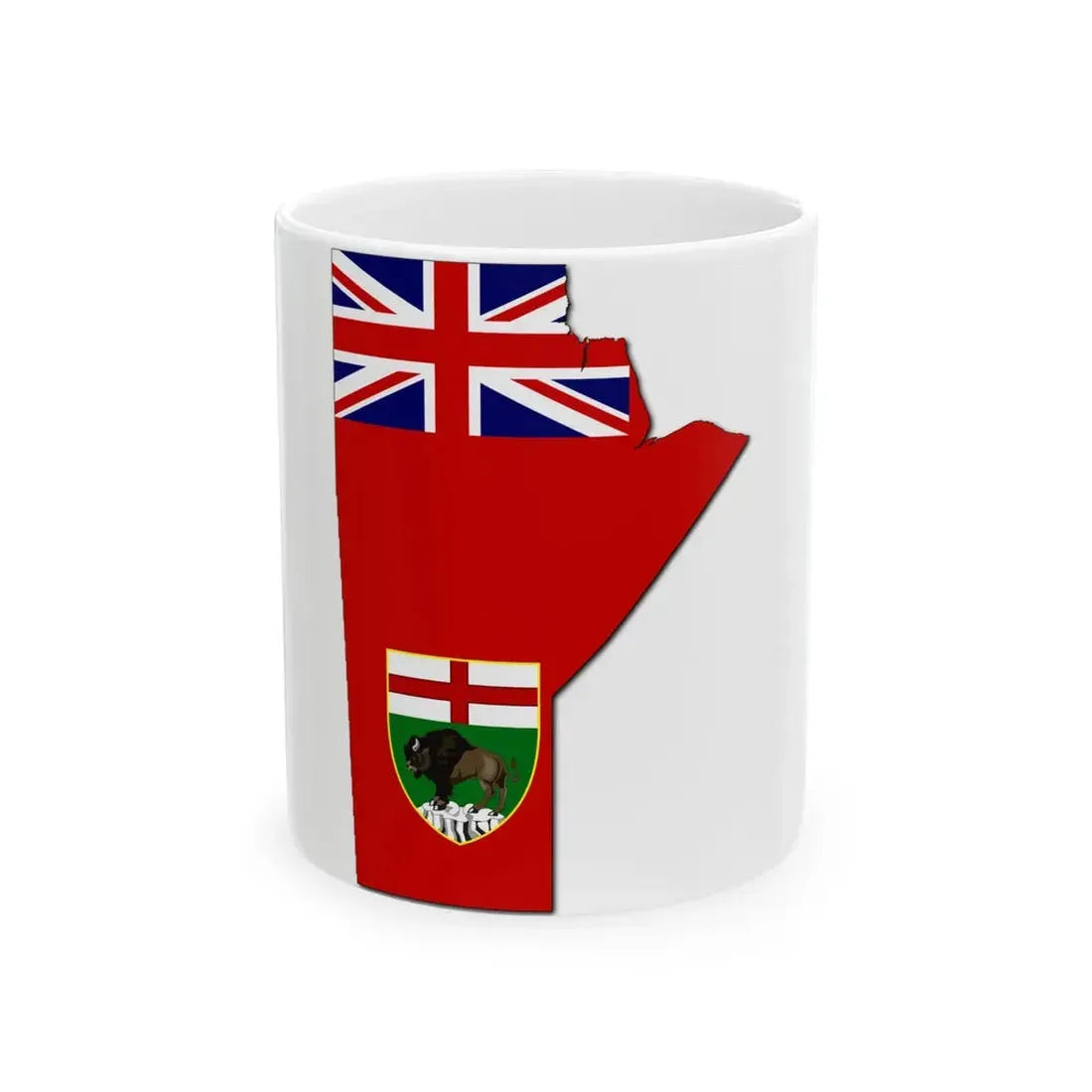 Flag-map of Manitoba (Canada) White Coffee Mug 11oz - Go Mug Yourself