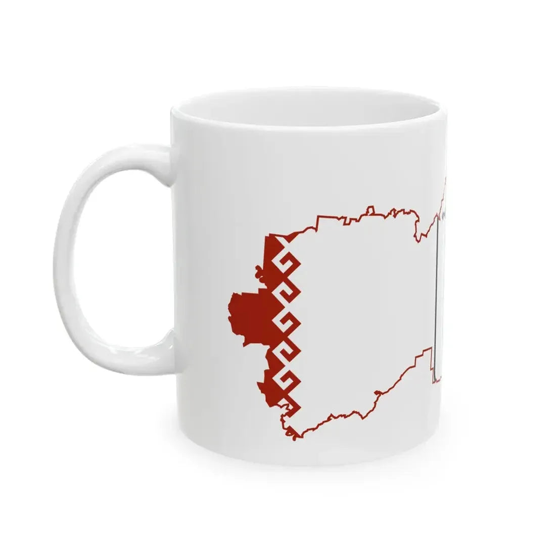 Flag-map of Mari El (Russia) White Coffee Mug - Go Mug Yourself