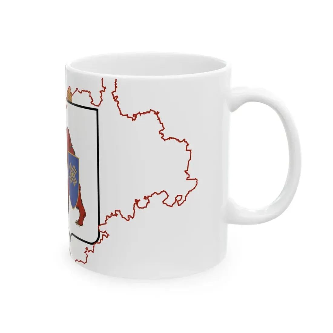 Flag-map of Mari El (Russia) White Coffee Mug - Go Mug Yourself