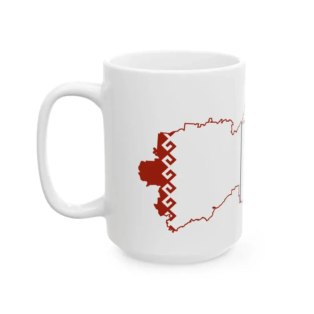 Flag-map of Mari El (Russia) White Coffee Mug - Go Mug Yourself