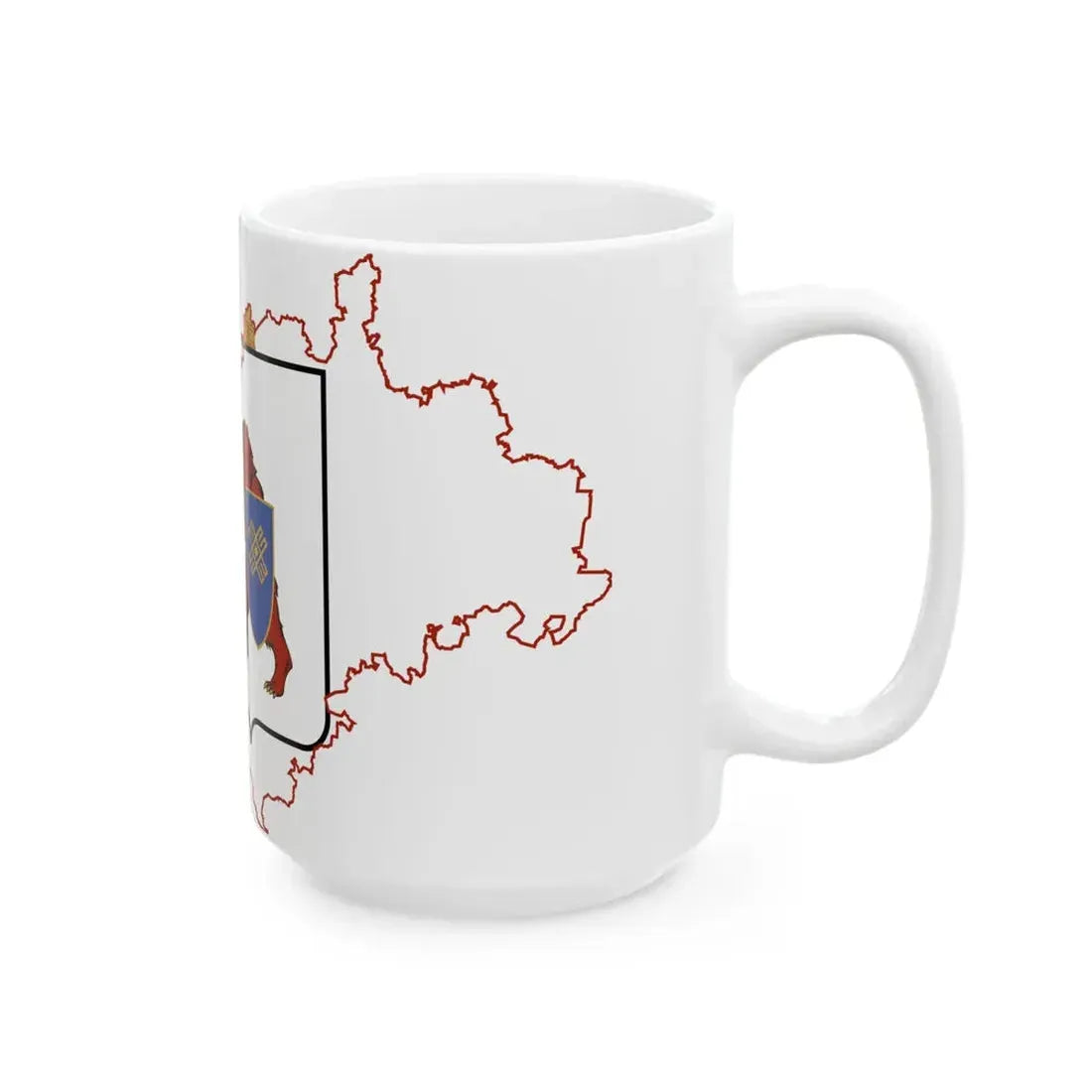 Flag-map of Mari El (Russia) White Coffee Mug - Go Mug Yourself