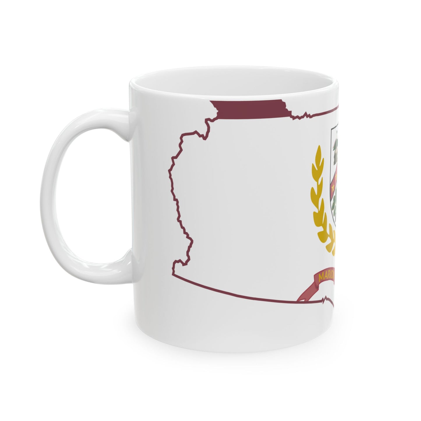 Flag map of Marion County West Virginia (United States) White Coffee Mug-Go Mug Yourself